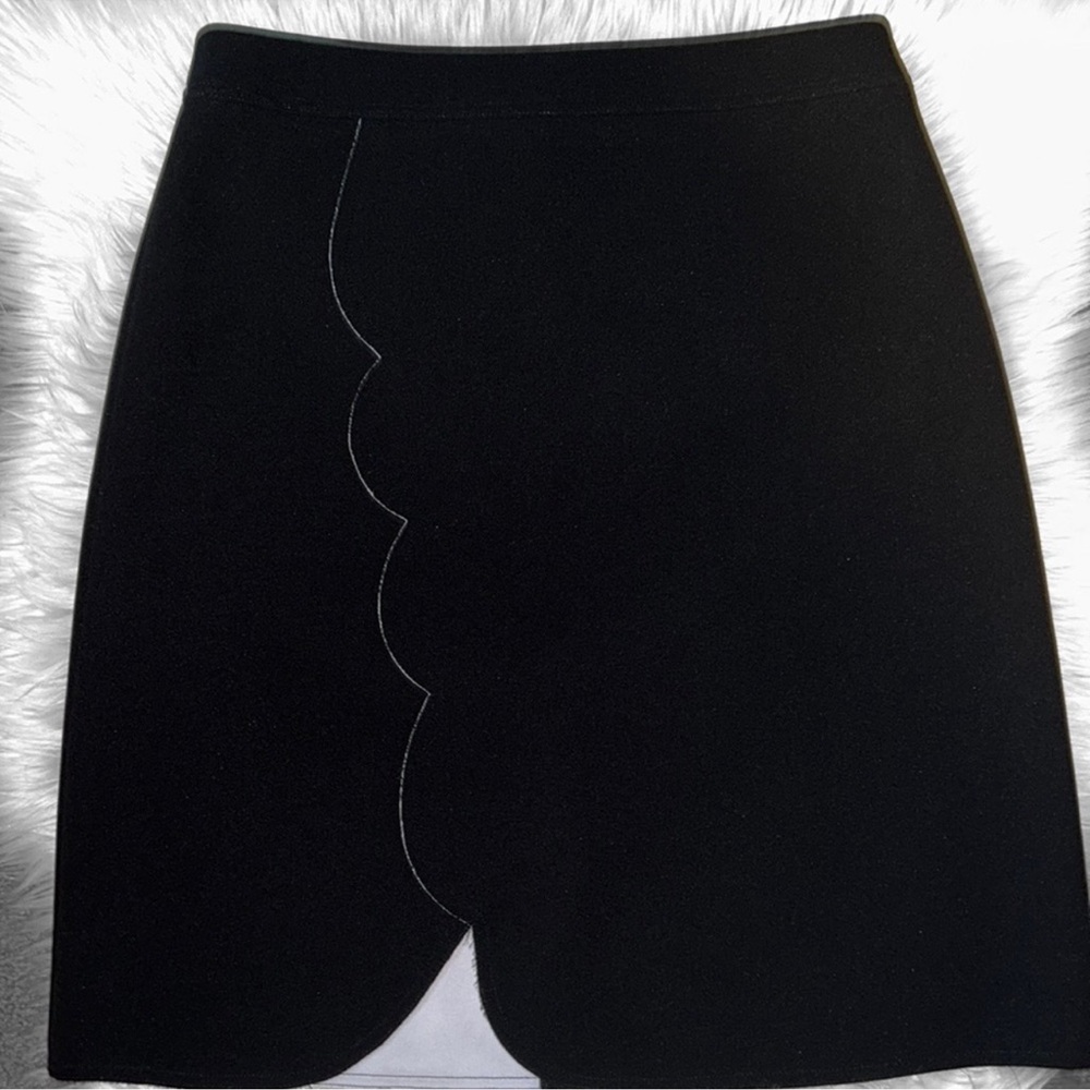 Halogen Scallop Detail A-Line Mini Skirt